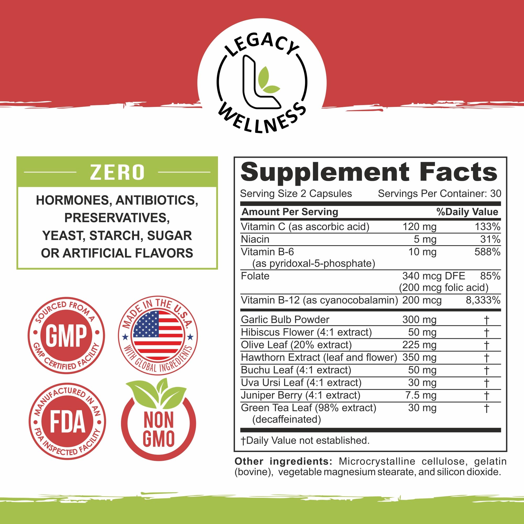 LegacyNutra BP RESCUE supplement ingredients list
