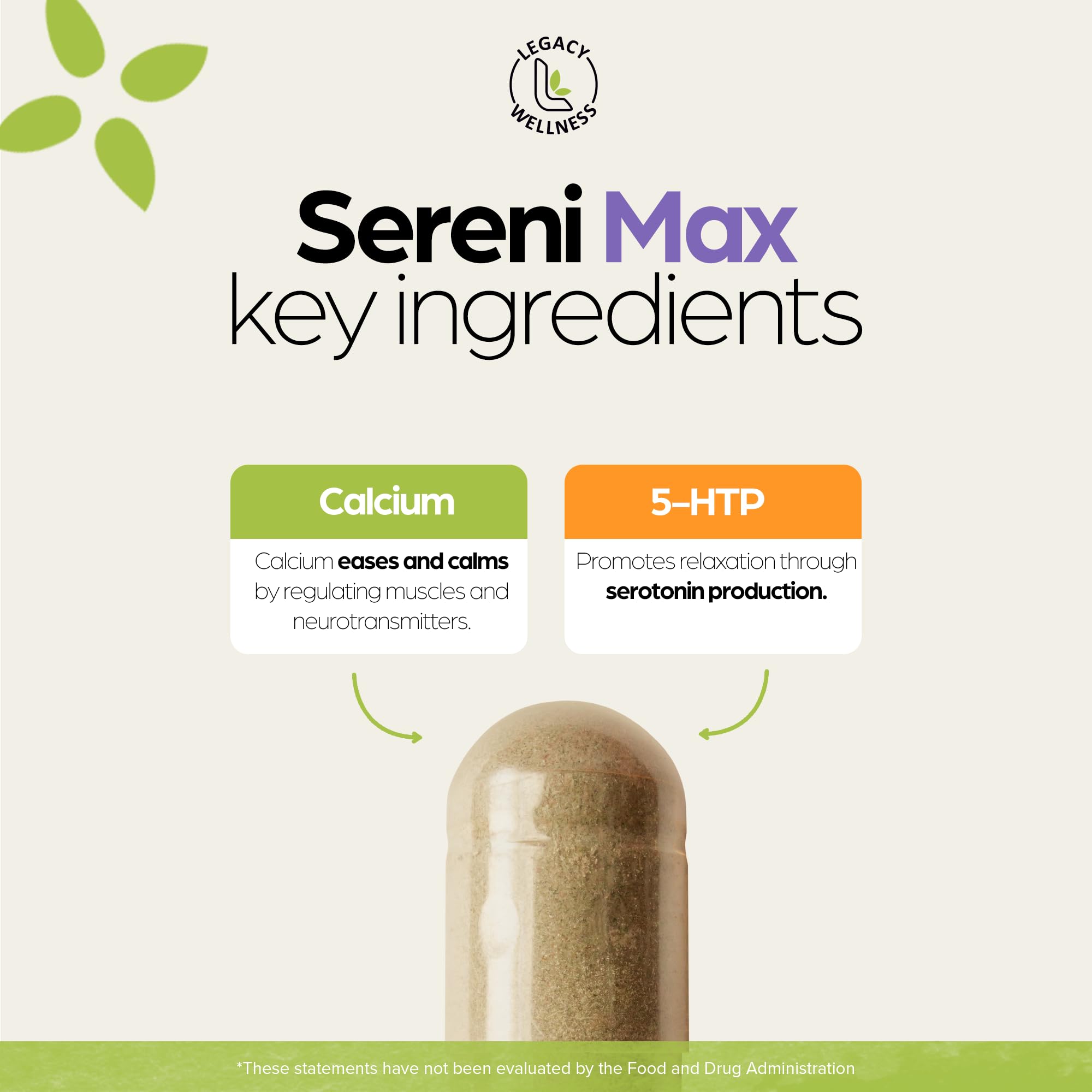 LegacyNutra SERINI-MAX 5-HTP supplement side view