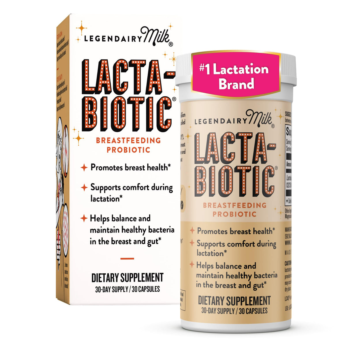 Legendairy Milk Lacta-Biotic Probiotic Supplement 32g front view