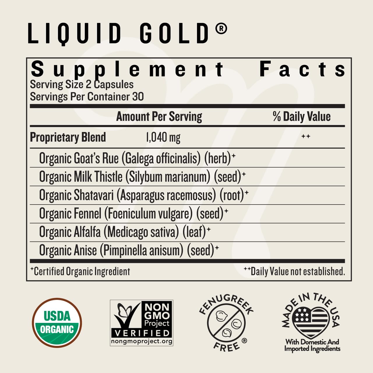 Legendairy Milk Liquid Gold Shatavari Supplement capsules close-up