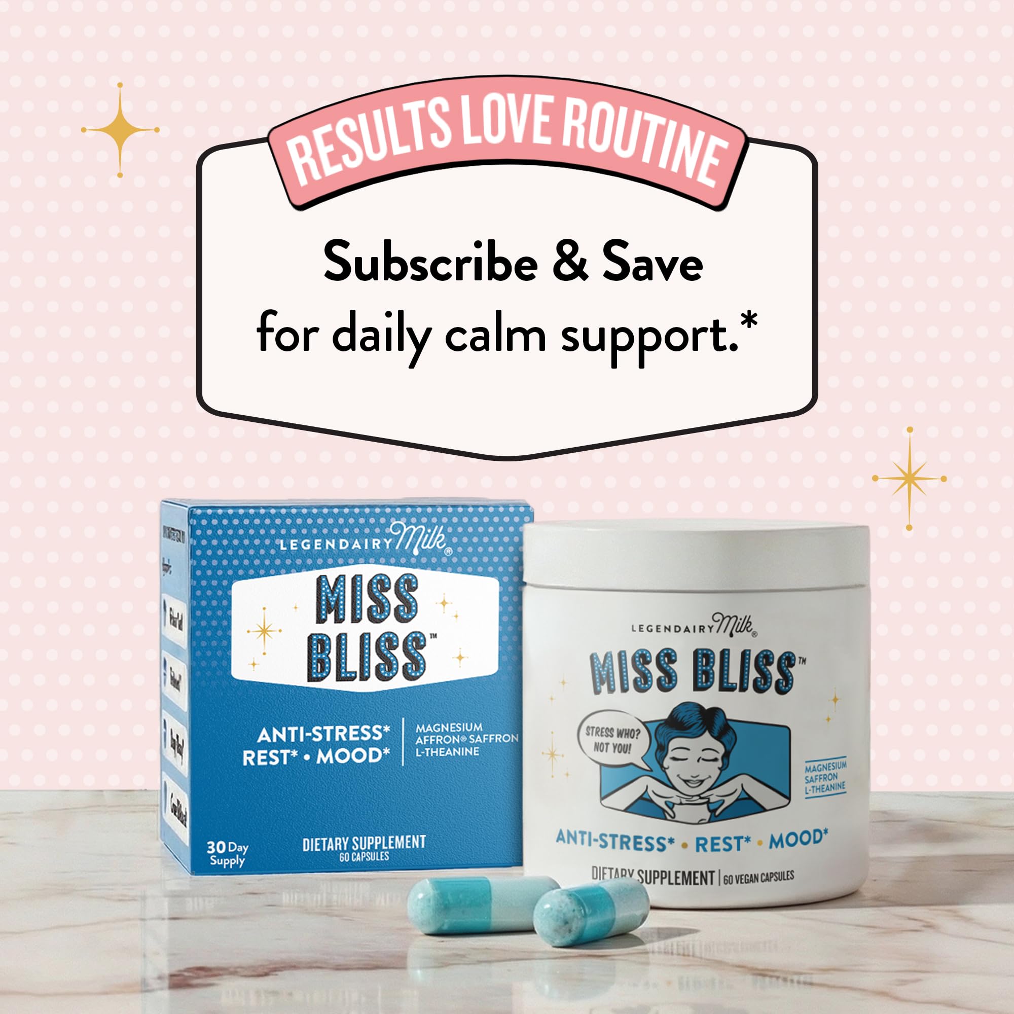 Legendairy Milk Miss Bliss product packaging with a clean design