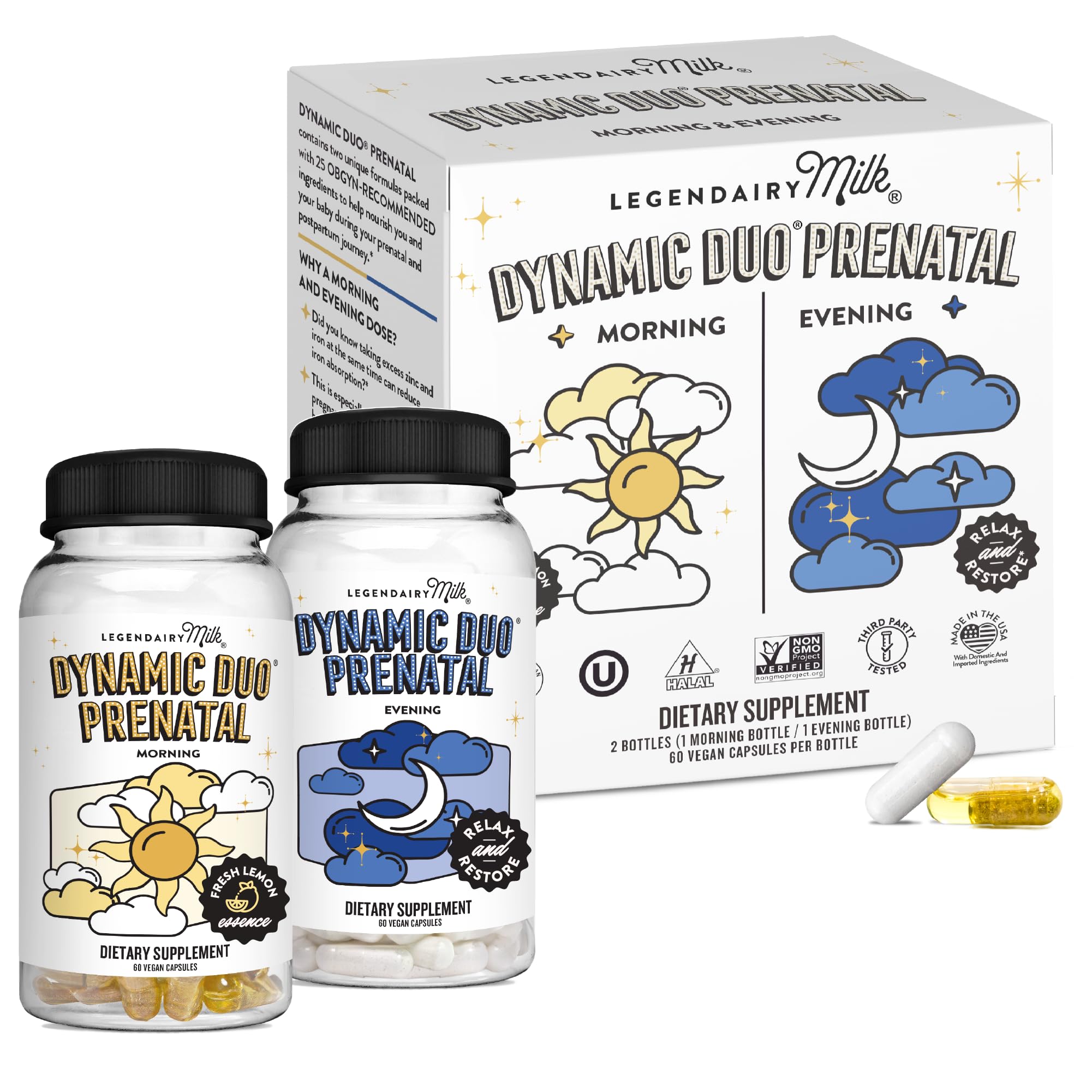 Legendairy Milk Prenatal Vitamins 2-in-1 Capsule front view