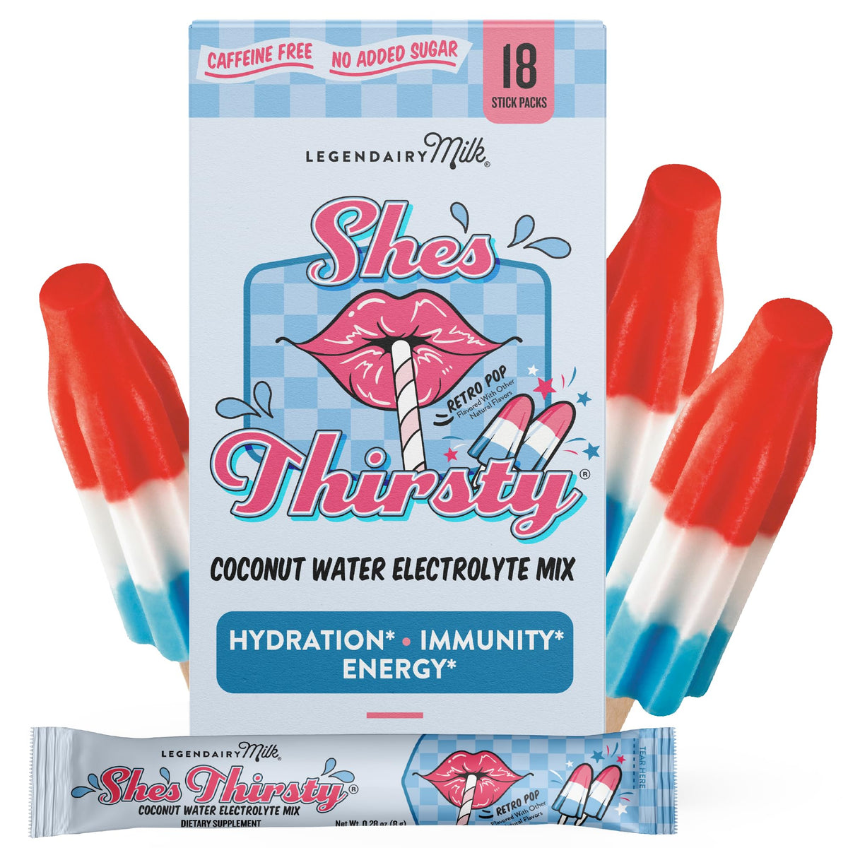 Legendairy Milk She's Thirsty Coconut Water Electrolyte Mix box front view