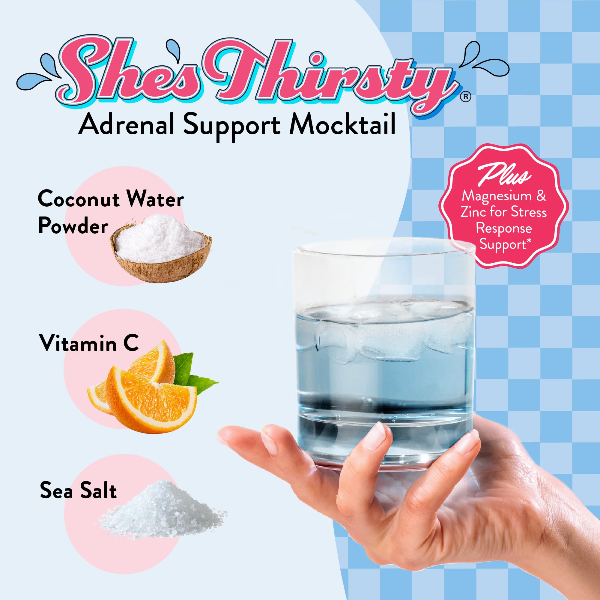 Legendairy Milk She's Thirsty Coconut Water Electrolyte Mix stick pack in a glass of water