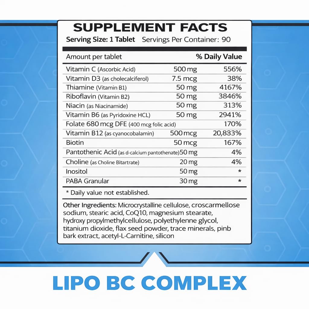 Legere Pharmaceuticals Lipo B Complex Lipotropic Tablets lifestyle scene