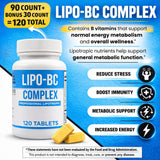 Legere Pharmaceuticals Lipo B Complex Lipotropic Tablets showing tablet size