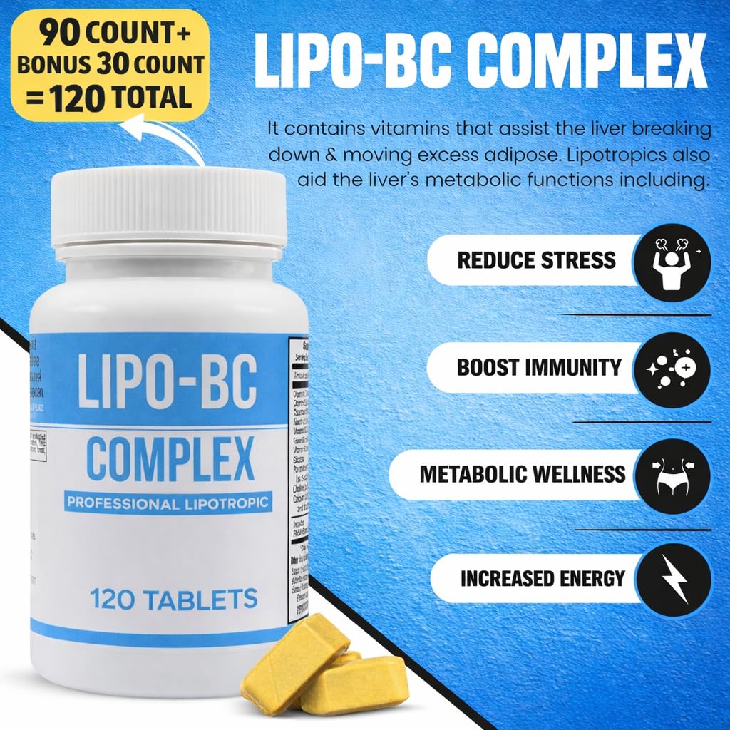 Legere Pharmaceuticals Lipo B Complex Lipotropic Tablets with measuring spoon