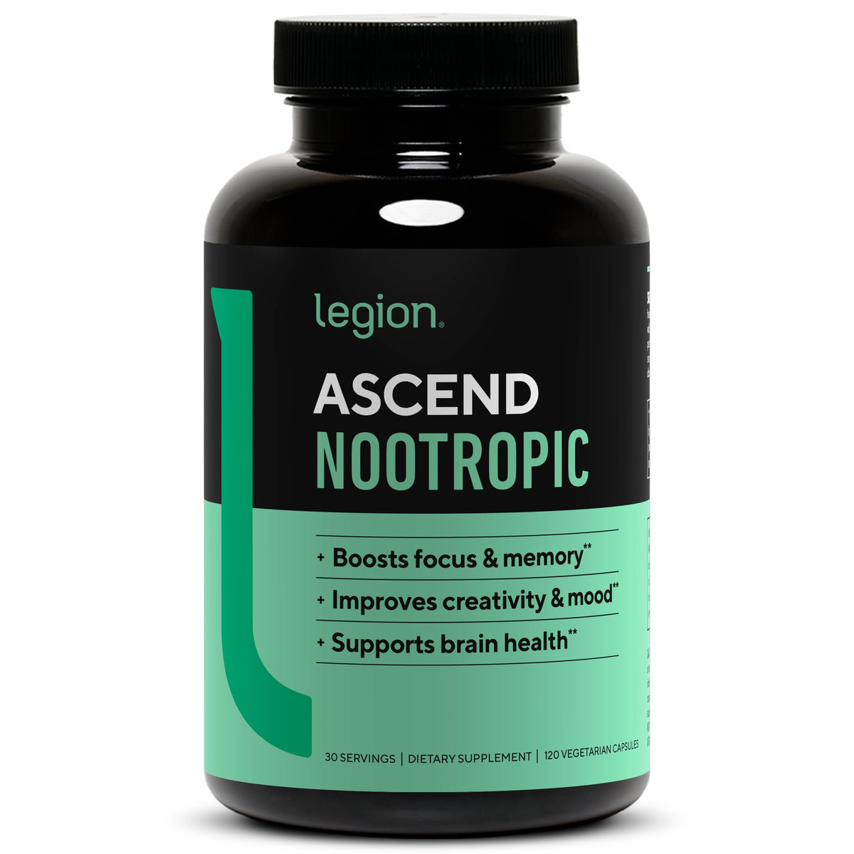 LEGION Ascend Nootropic Cognitive Support Supplement front view