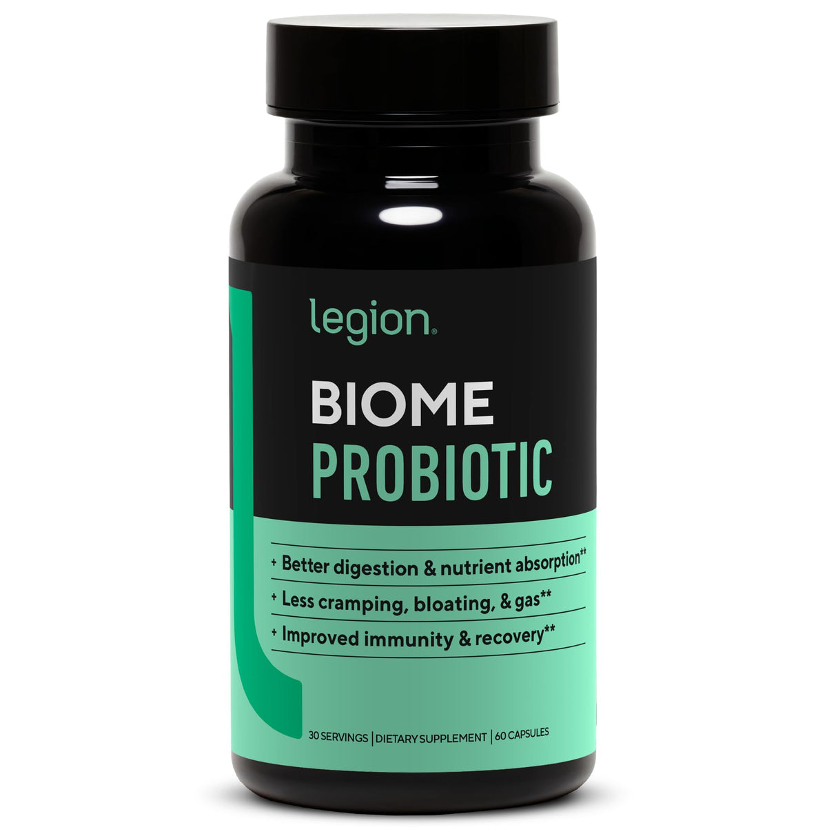 LEGION Biome Probiotic Supplement 60 capsules front view