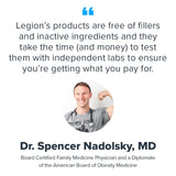 LEGION Creatine Monohydrate Capsules with fitness accessories