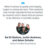 LEGION Genesis Spirulina Powder in a glass with water