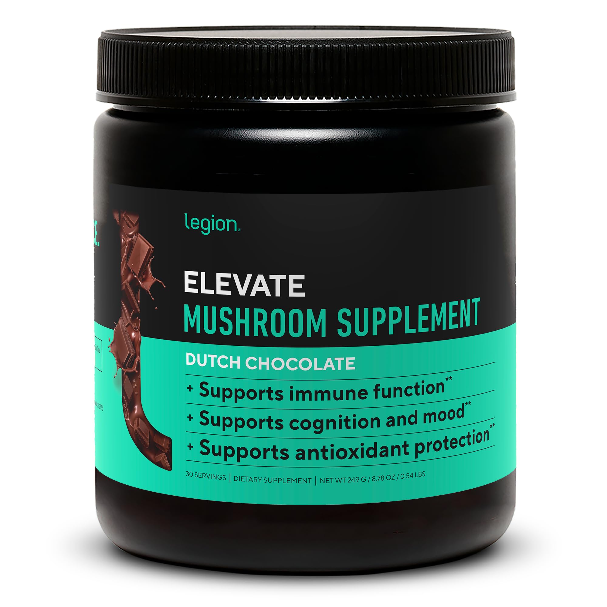 LEGION Mushroom Supplement Blend 245g front view with packaging