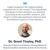 LEGION Vitamin B Complex packaging with ingredients list