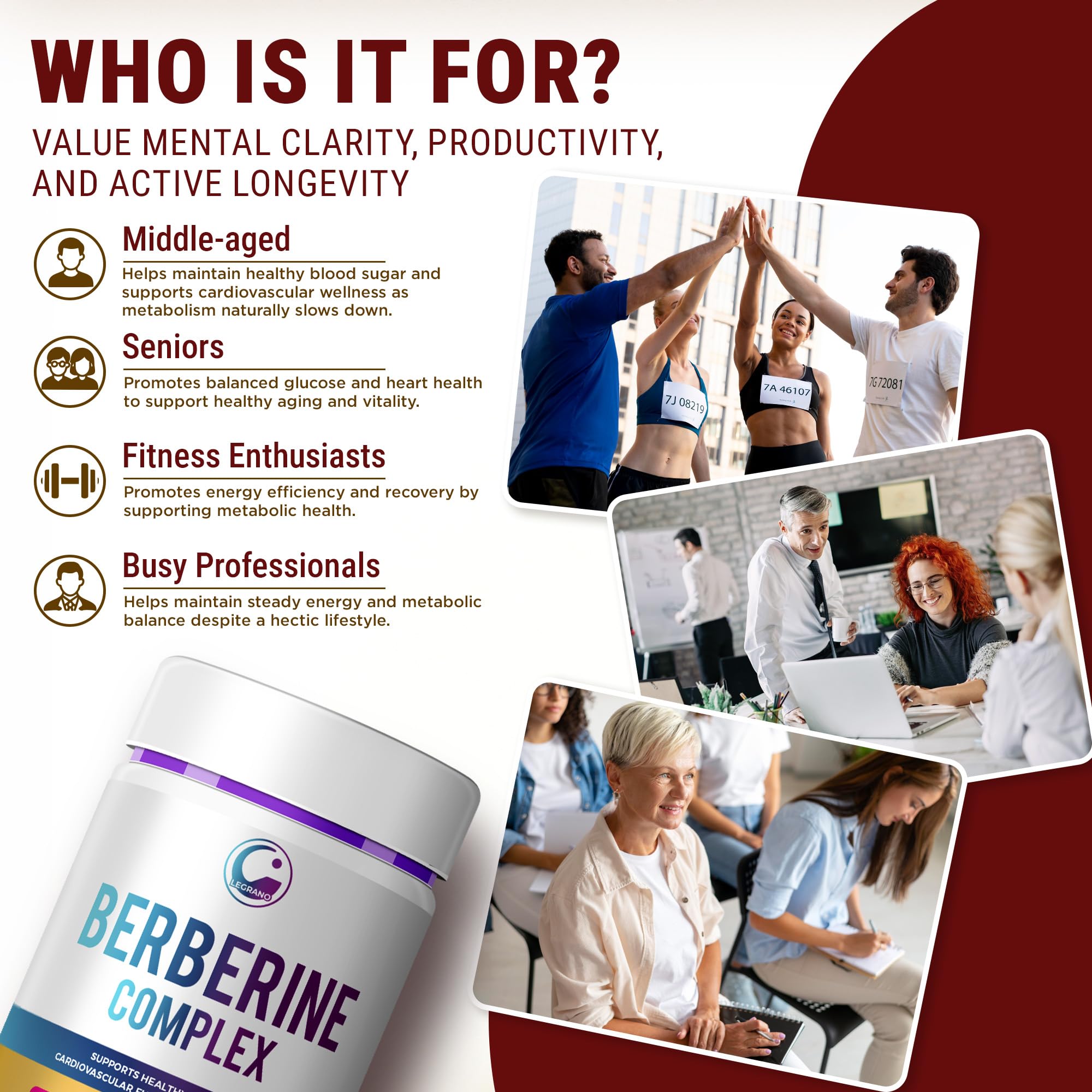 LEGRANO Berberine HCL 500mg supplement lifestyle shot