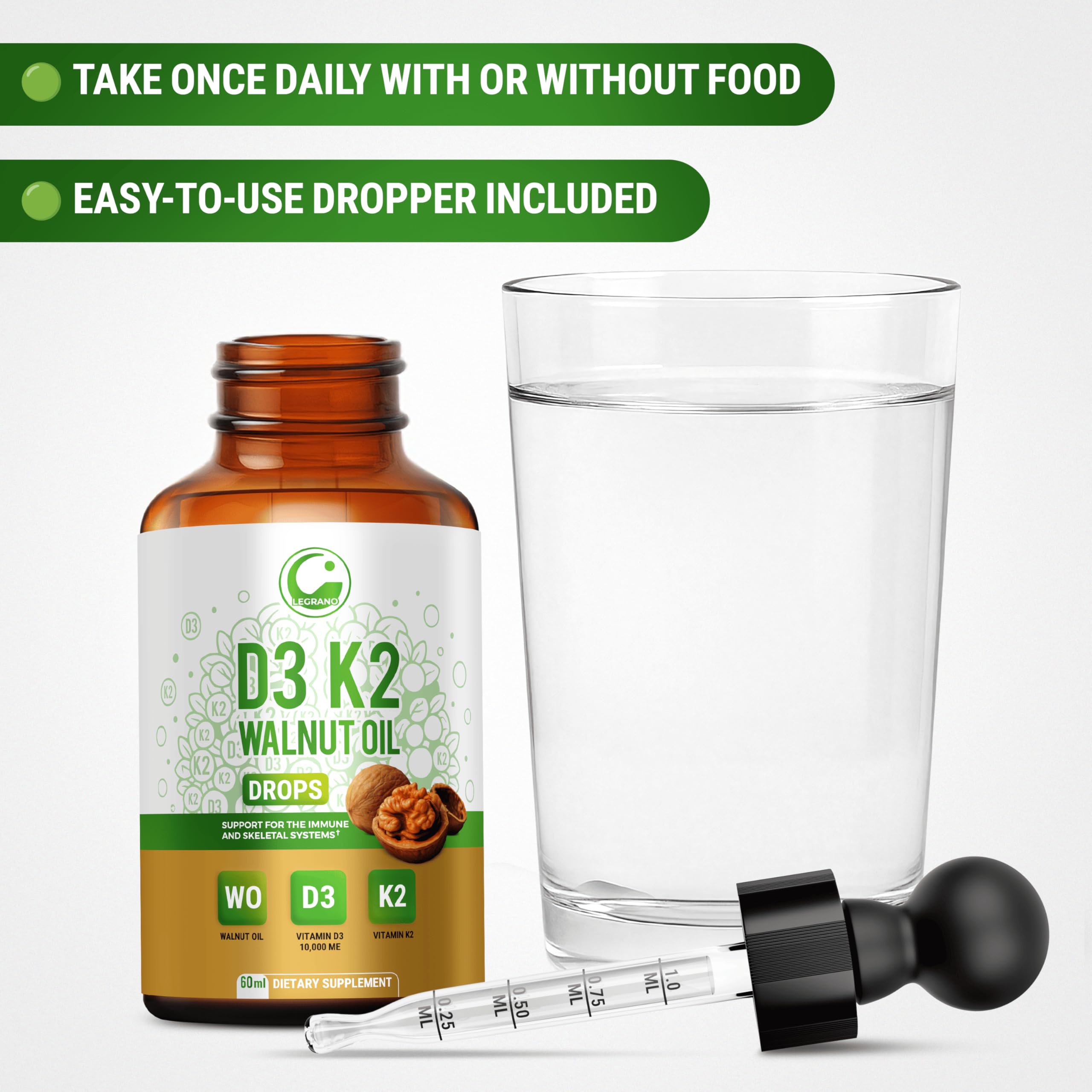 LEGRANO Vitamin D3 & K2 Liquid 10,000 IU lifestyle shot