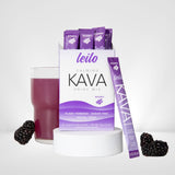 LEILO Kava Kava Drink Mix Bold Berry stick with cold water