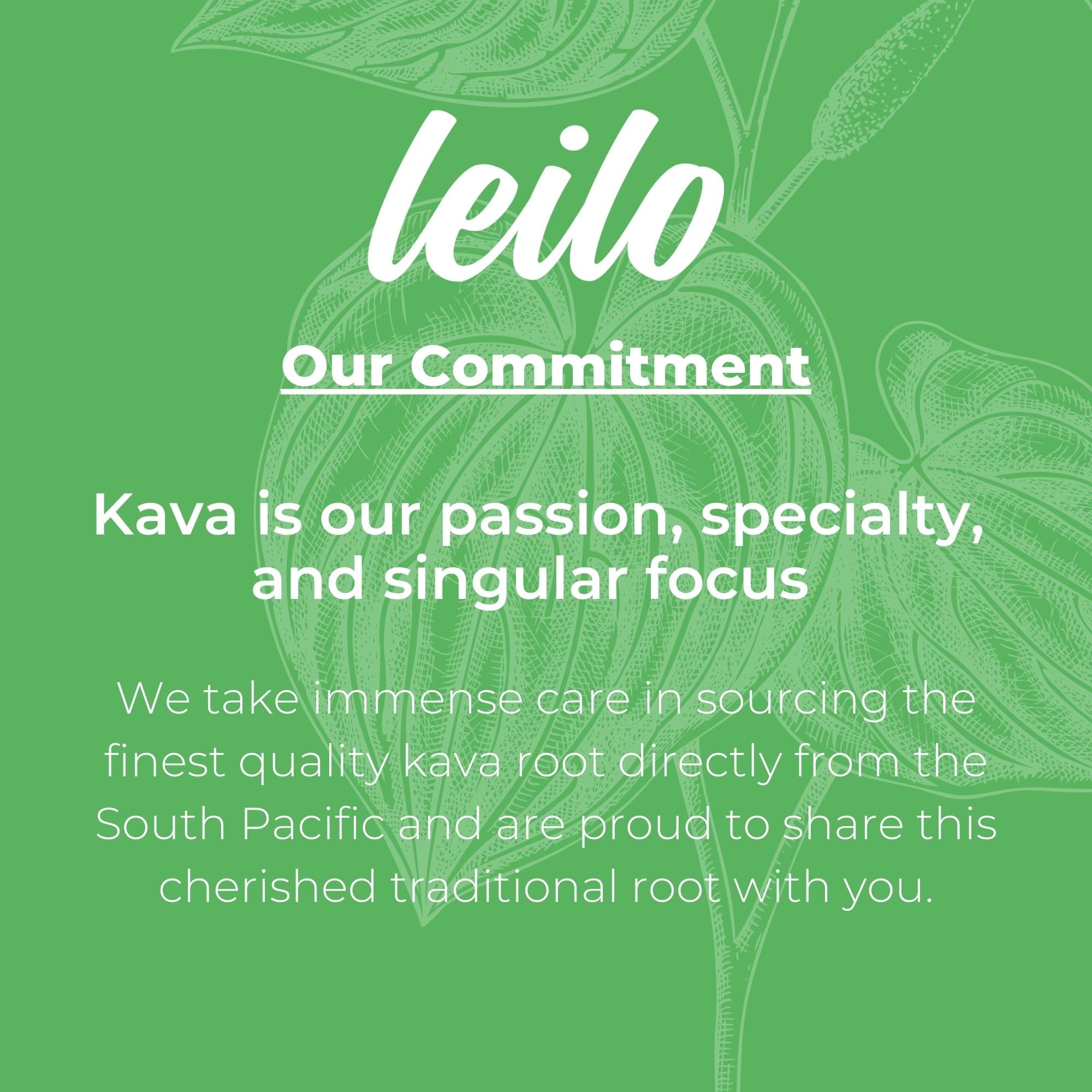 LEILO Kava Kava Drink packaging with nutritional information