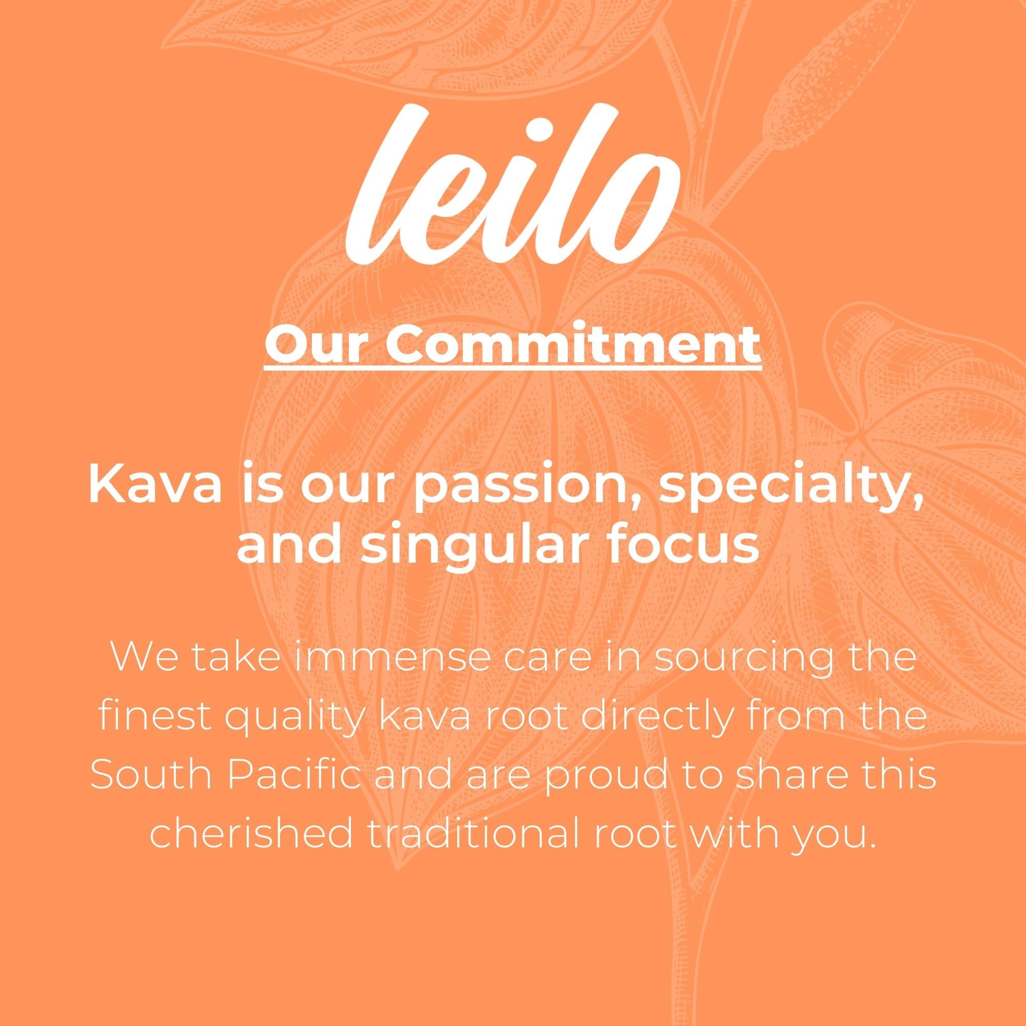 LEILO Kava Kava Sparkling Drink can on a table with ice cubes