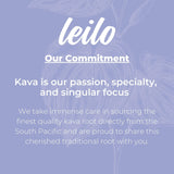 LEILO Kava Kava Sparkling Drink can with ice and fruit garnish