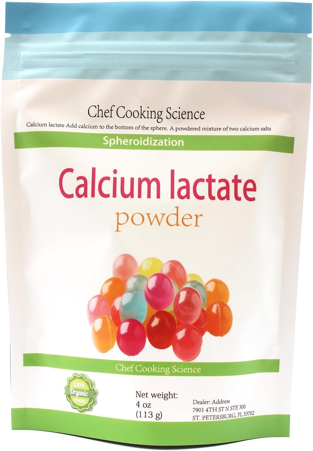LEIMENGCHEF Calcium Lactate Powder 4 oz front view