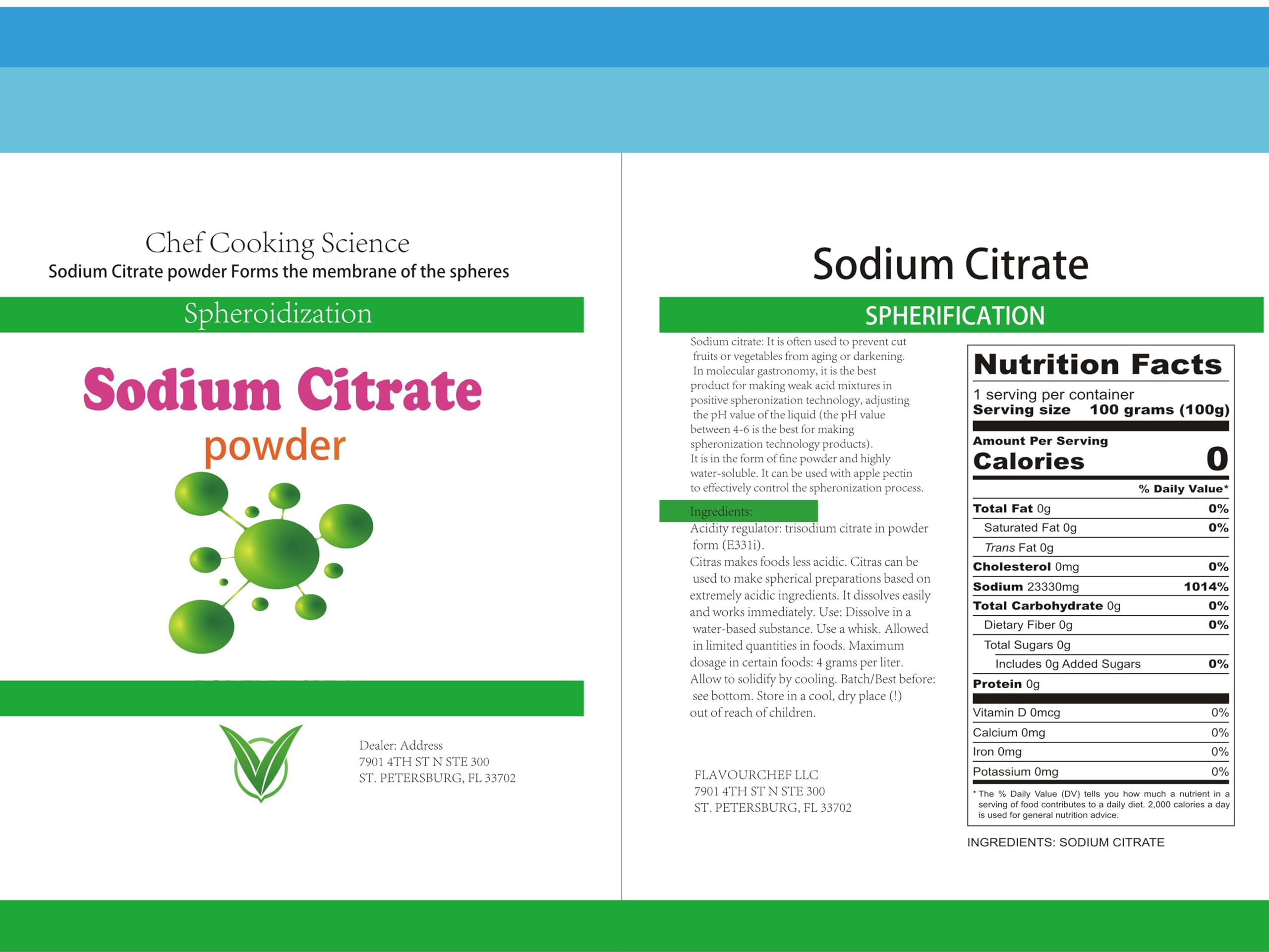 LEIMENGCHEF Pure Sodium Citrate 132g ingredient list