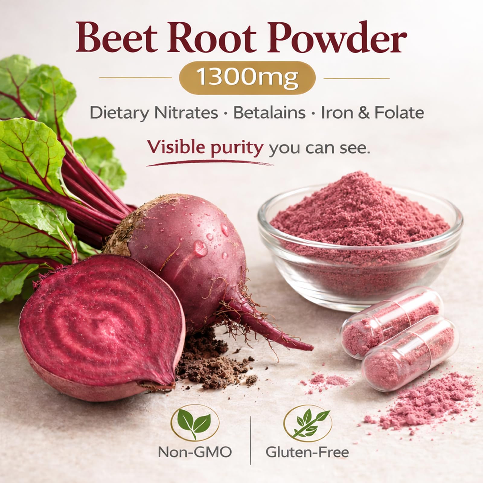 Lemeli Beetroot 1300mg Capsules opened bottle
