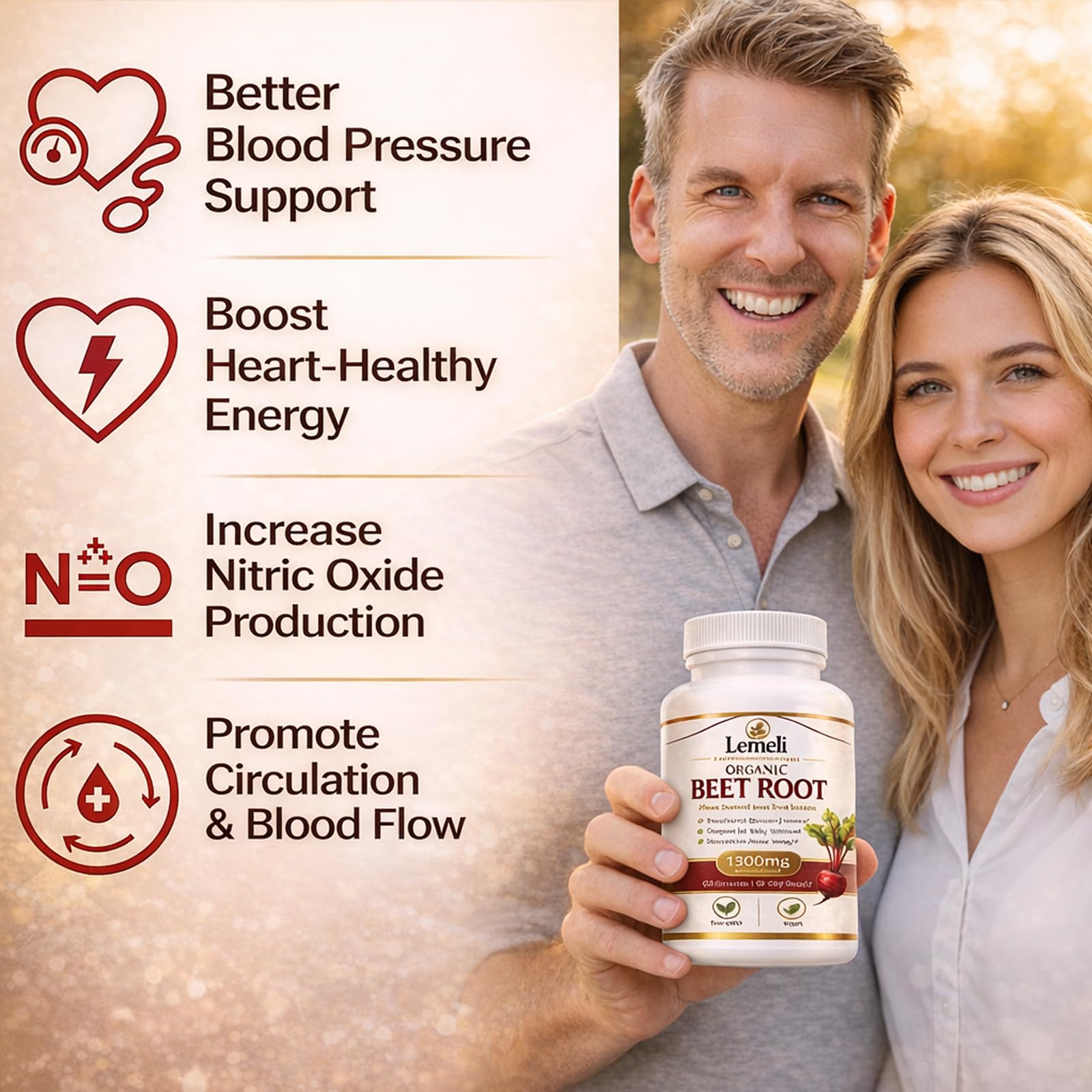 Lemeli Beetroot Capsules 1300mg packaging dimensions