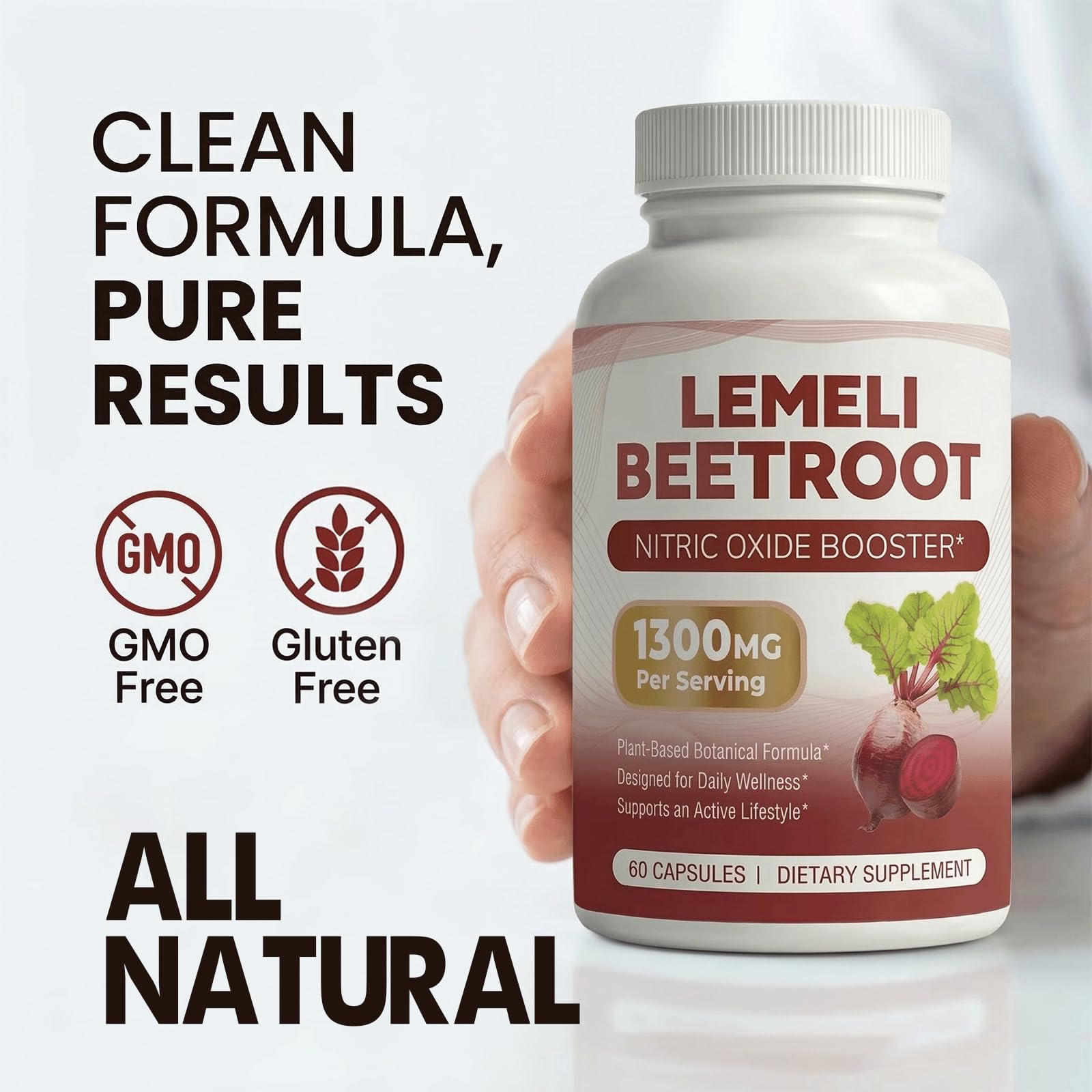 LEMELI BEETROOT supplement side view with ingredients list