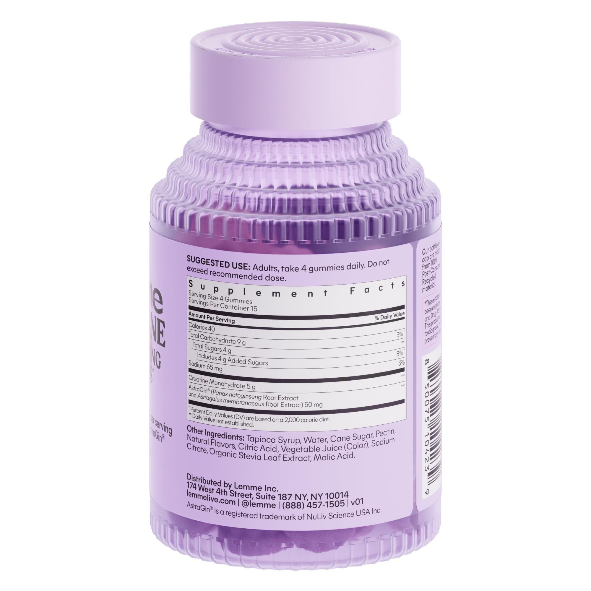 Lemme Creatine Monohydrate Gummies ingredients list