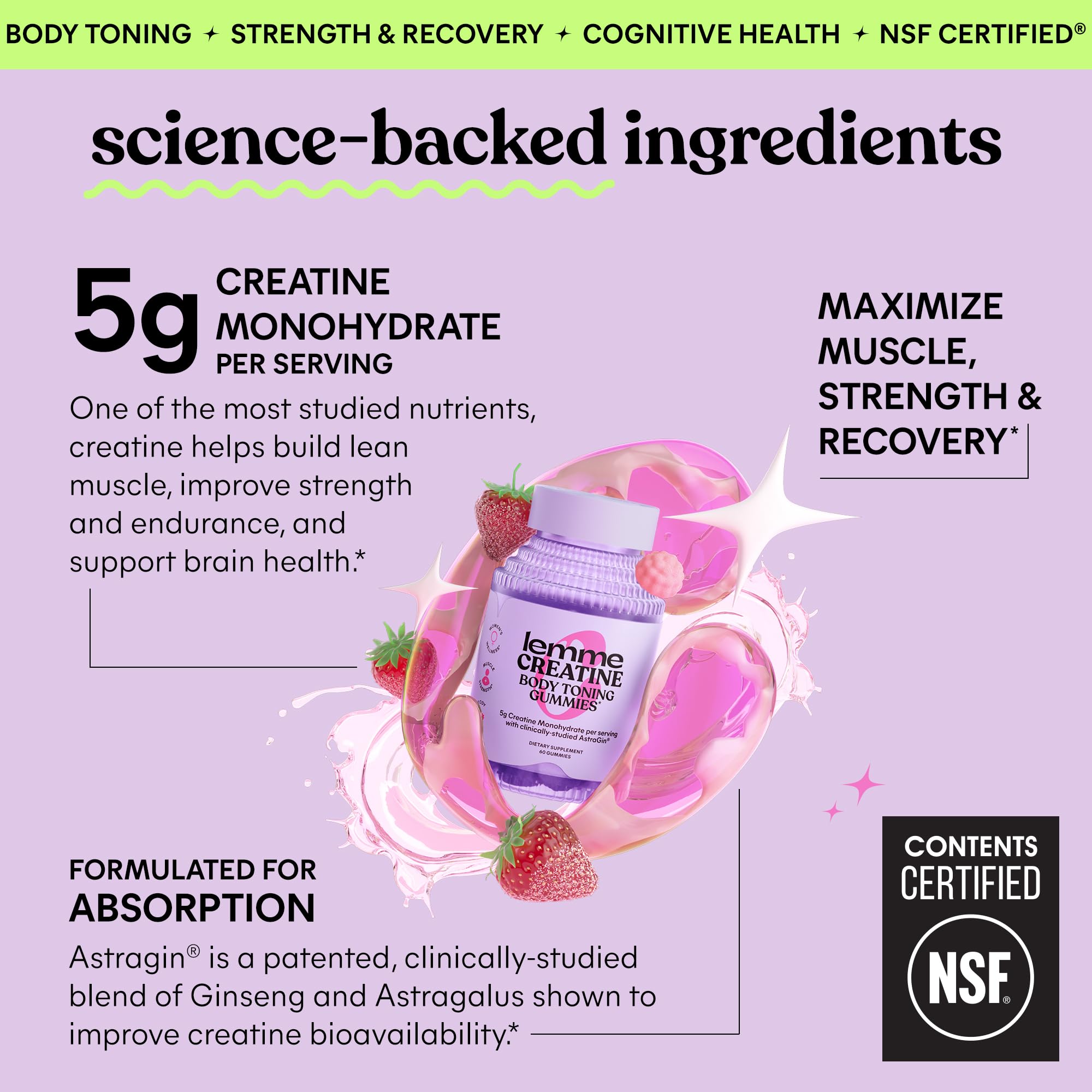 Lemme Creatine Monohydrate Gummies on a wooden table