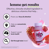 Lemme Focus Mushroom Supplement side view showing ingredients
