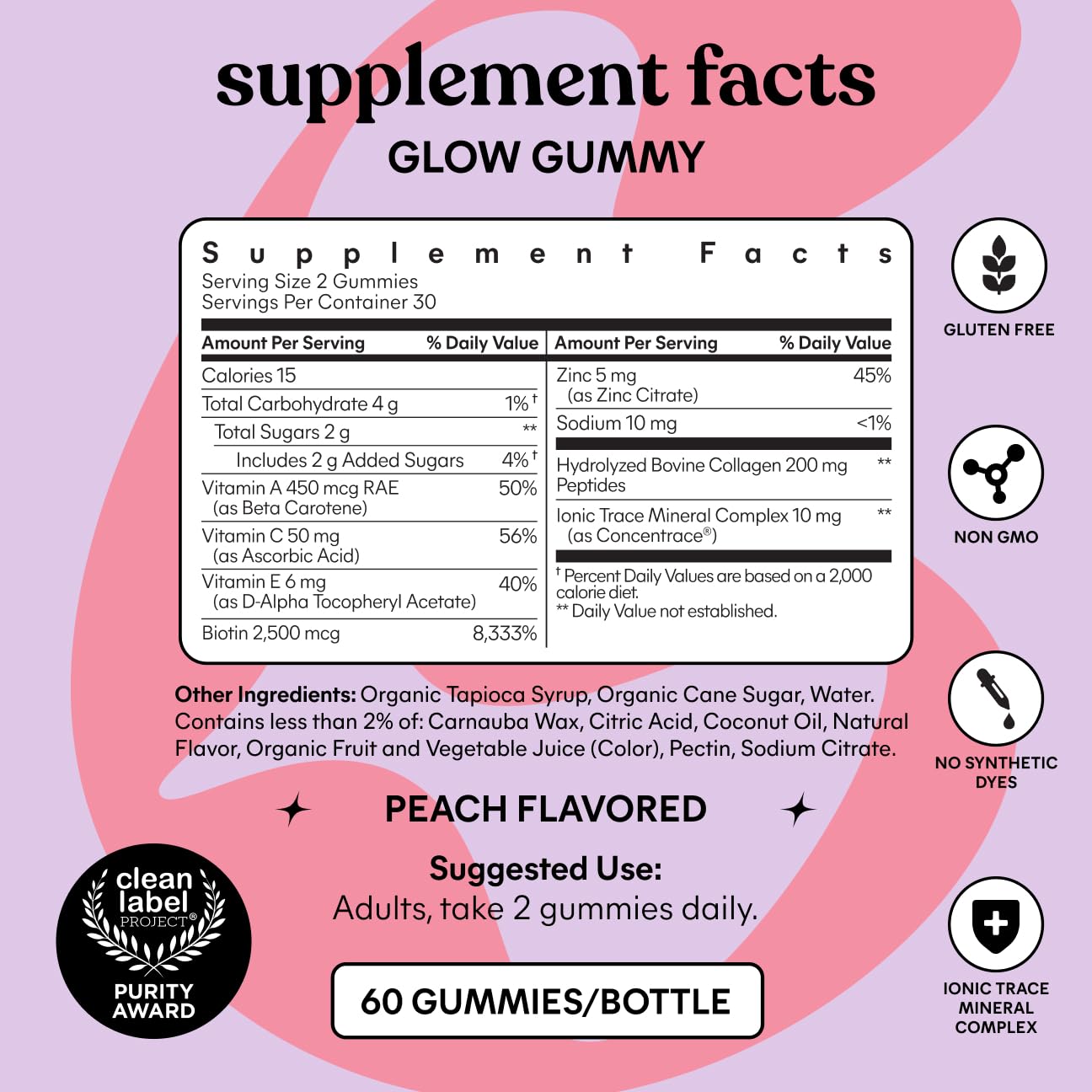 Lemme Glow Collagen Gummies lifestyle shot with a glass of water