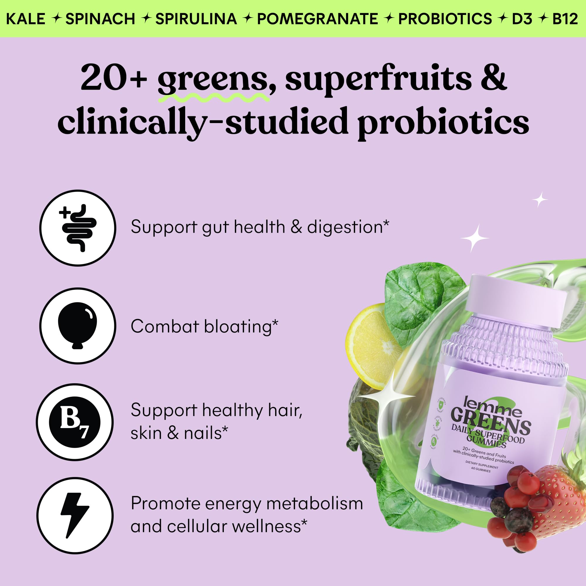 Lemme Greens Superfood Complex Gummies packaging