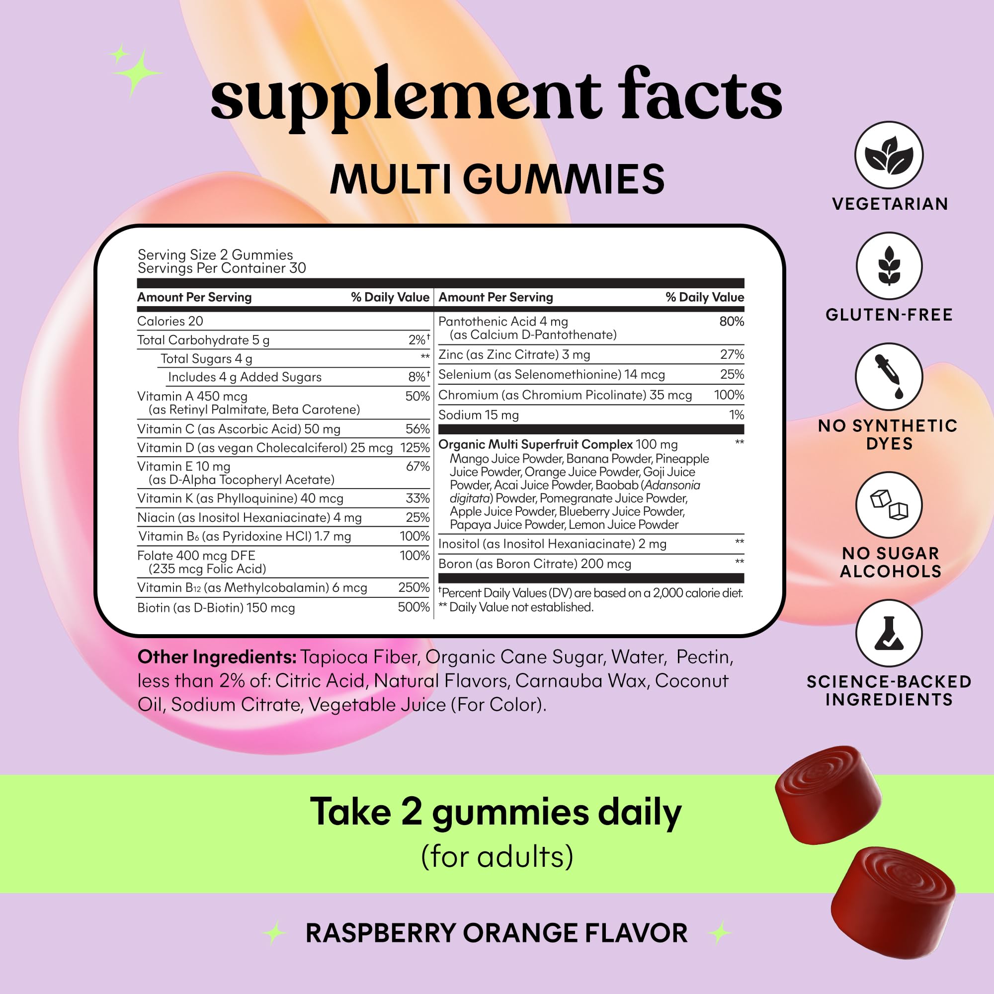 Lemme Multivitamins Gummies nutritional information