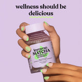 Lemme Organic Matcha Green Tea Supplement with a cup of tea