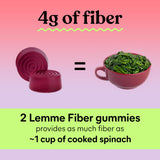 Lemme Prebiotic Fiber Gummies back view with ingredients