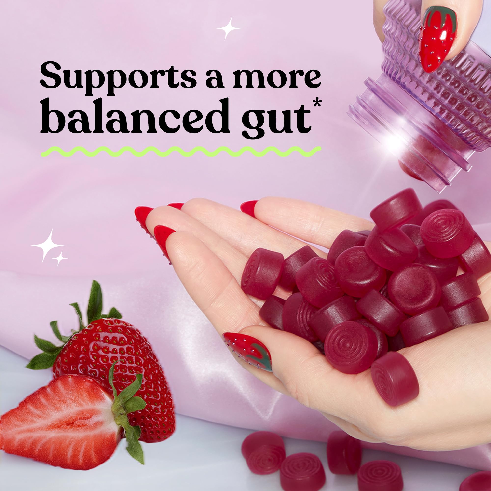 Lemme Prebiotic Fiber Gummies lifestyle scene with fruits