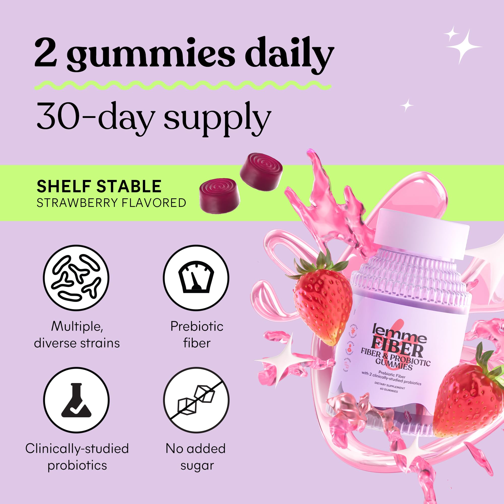 Lemme Prebiotic Fiber Gummies nutritional information on label