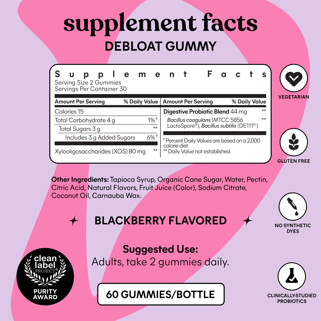 Lemme Probiotic Gummies 60 Count with a measuring spoon