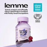 Lemme Sleep Gummies back view with nutritional information