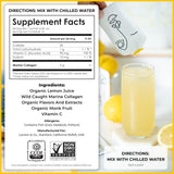 LEMON & CO. Collagen Elixir mixed in a glass of water