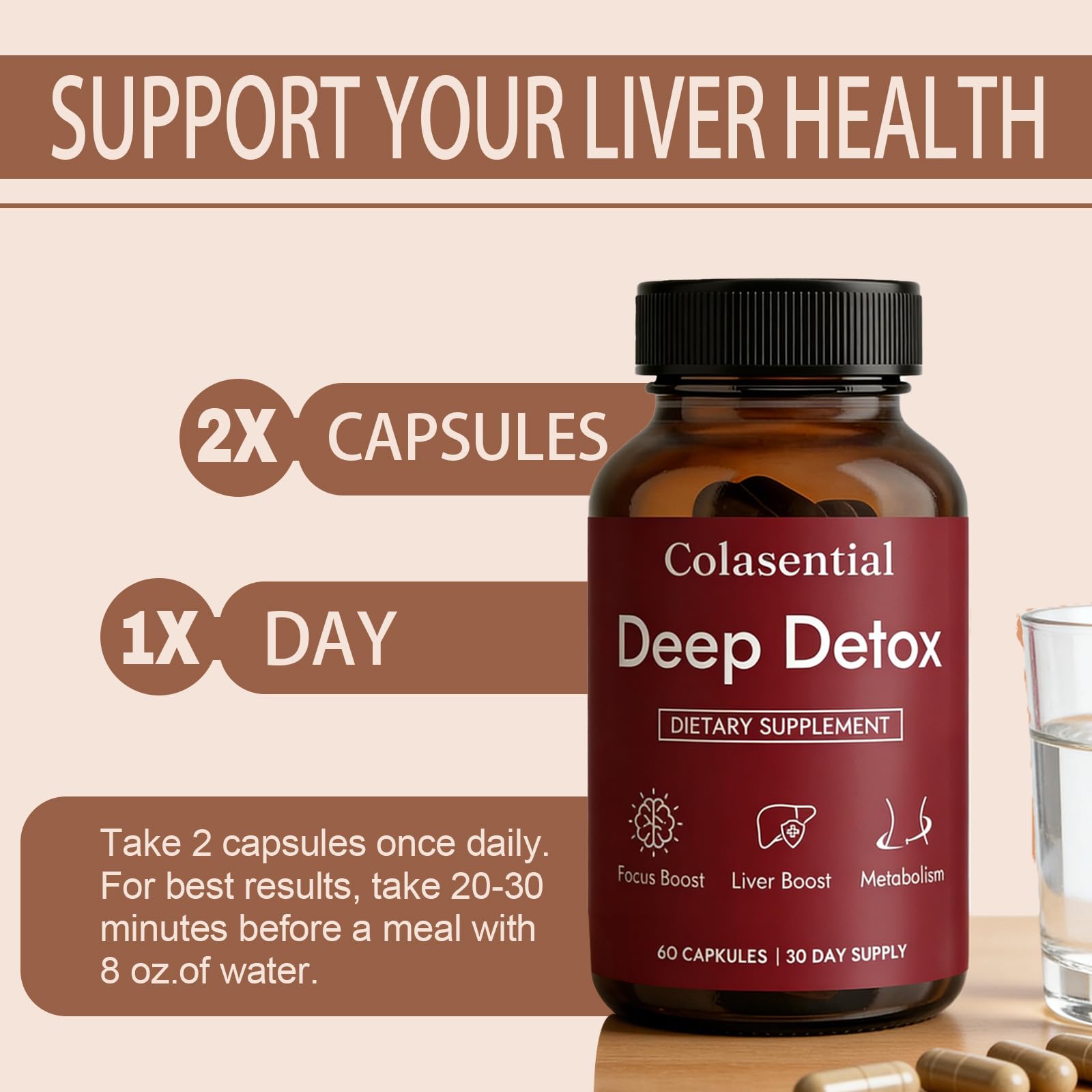 Lenoria Milk Thistle Capsules with herbal background