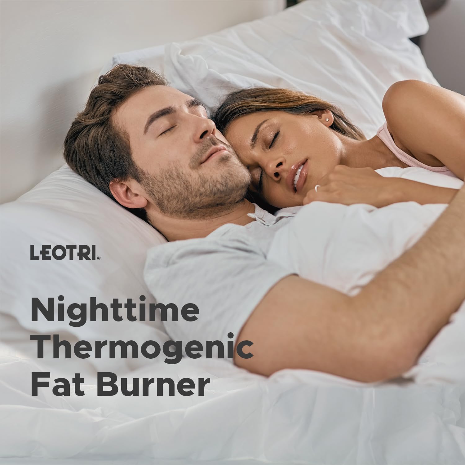 Leotri Nighttime Fat Burner bottle with a measuring spoon