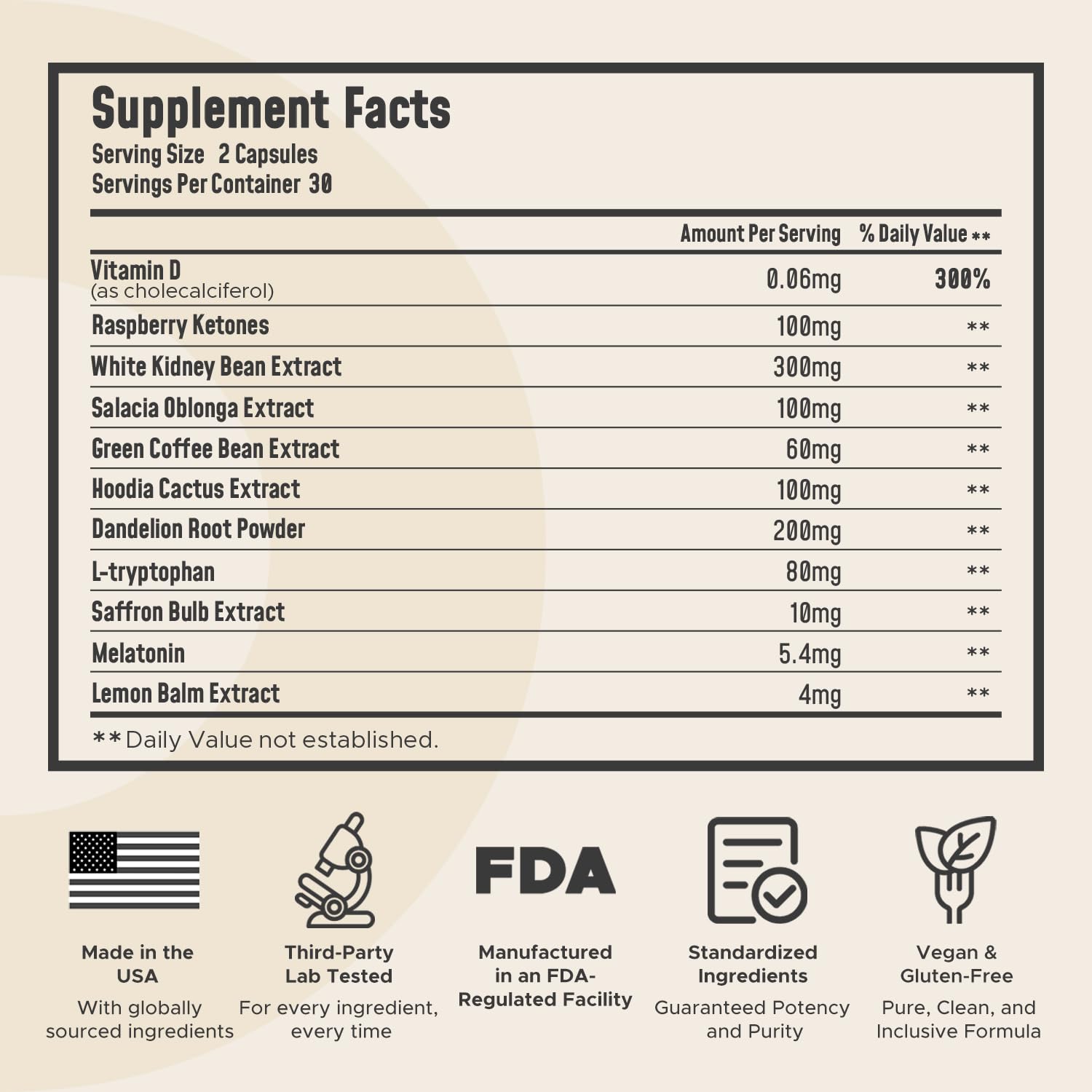Leotri Nighttime Fat Burner displayed with calming botanicals