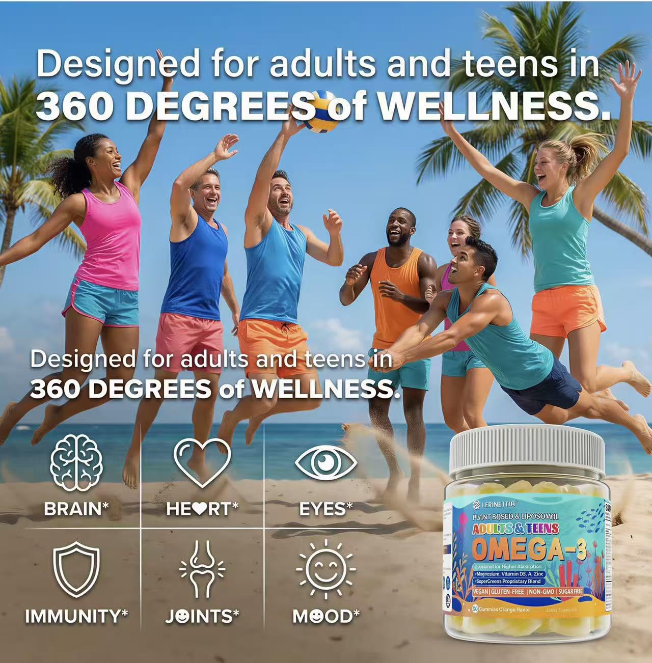Lerinettia Omega-3 Gummies in a lifestyle setting