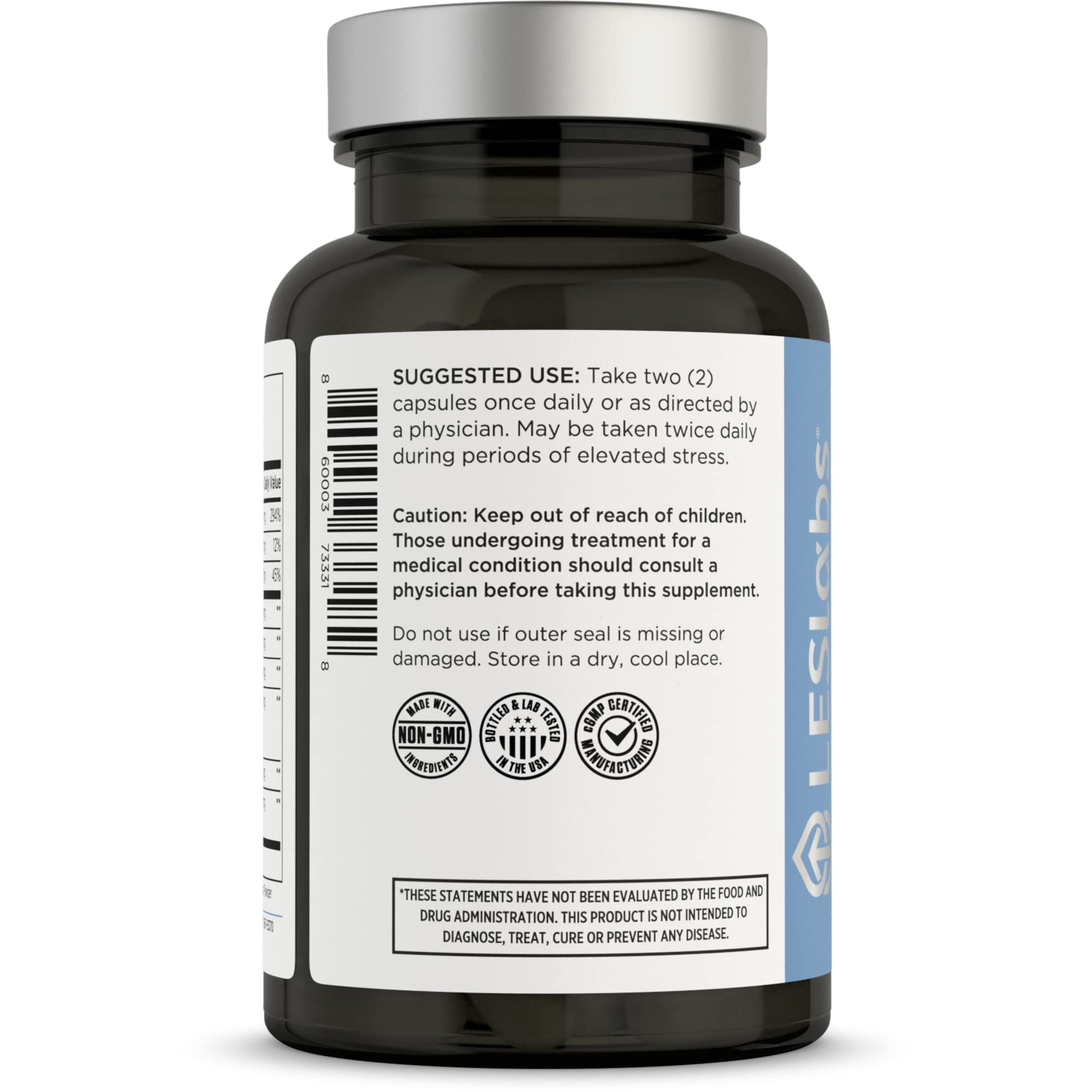 LES Labs GABA Health Sleep Supplement back view with ingredient list