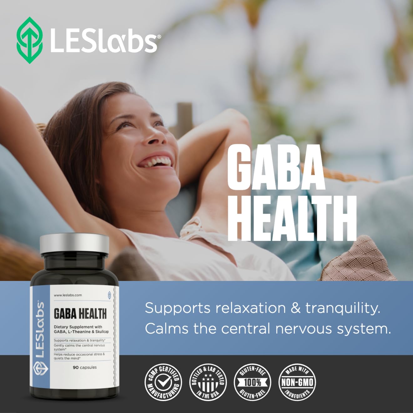 LES Labs GABA Health Sleep Supplement in a lifestyle setting