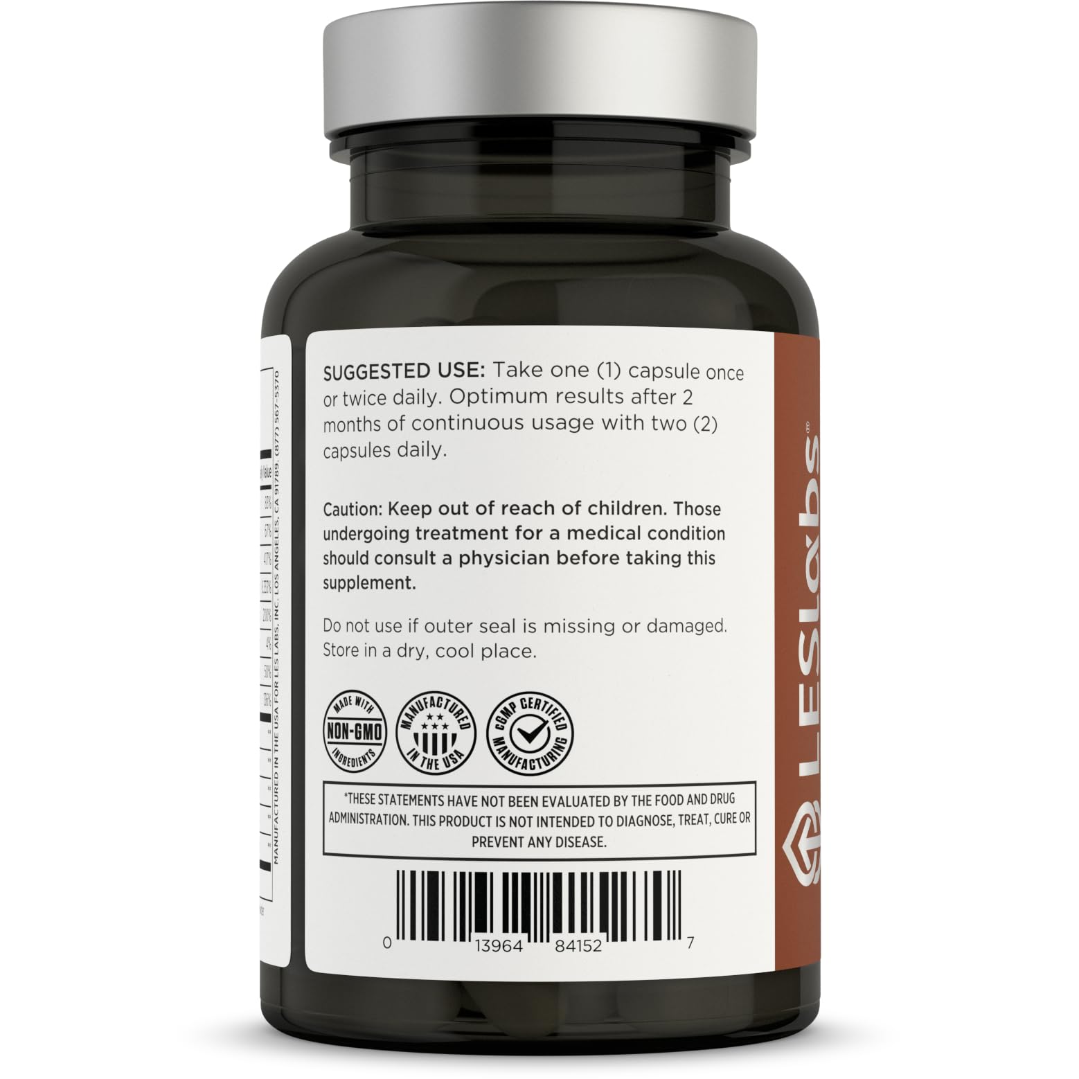 LES Labs Hair Health Biotin Supplement capsule details