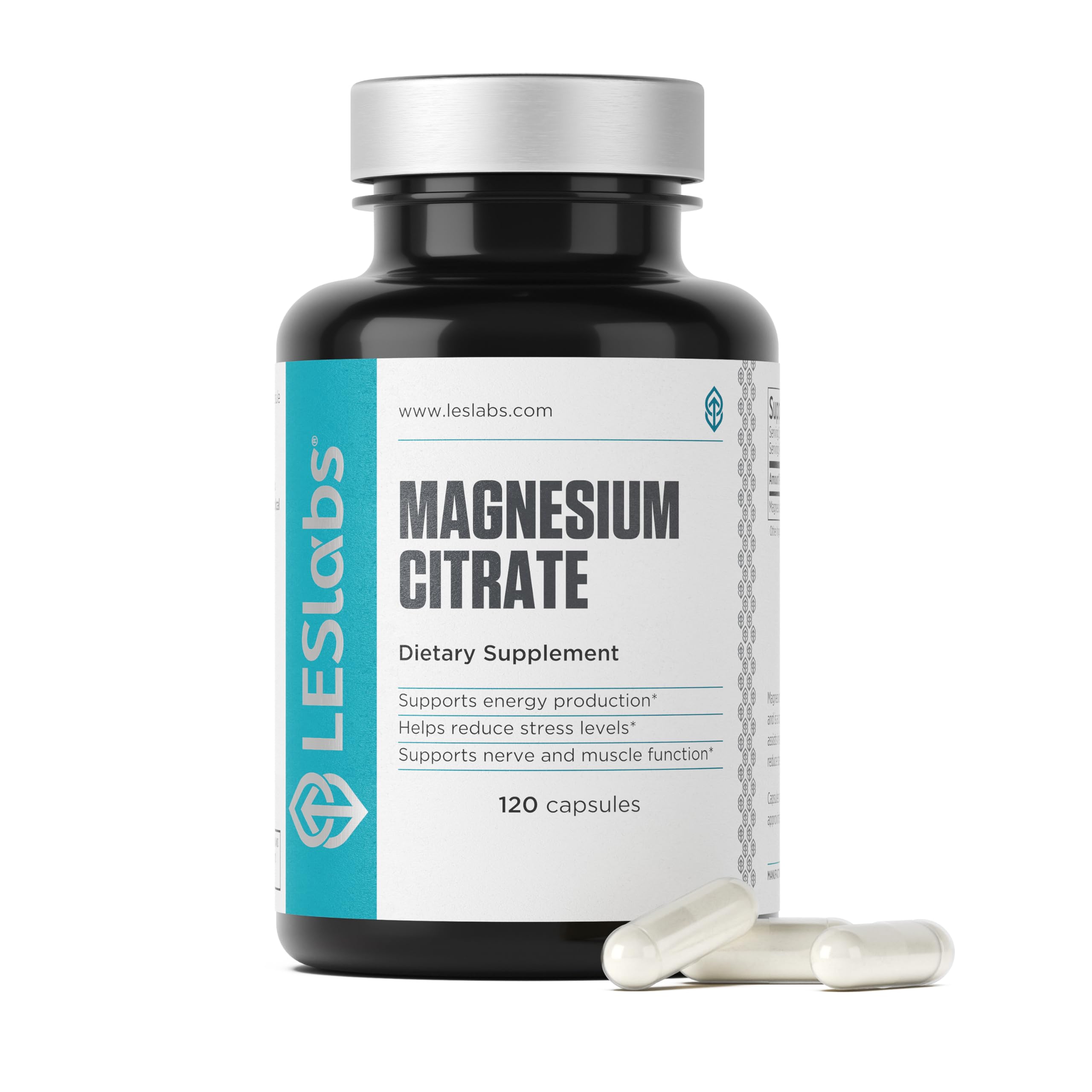 LES Labs Magnesium Citrate Capsules 225mg front view