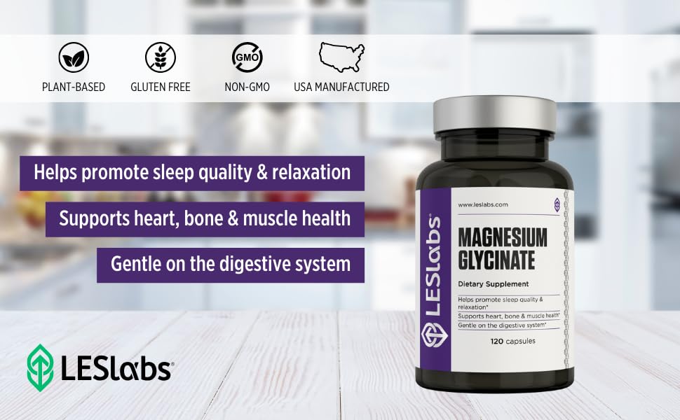 LES Labs Magnesium Glycinate 225mg supplement packaging